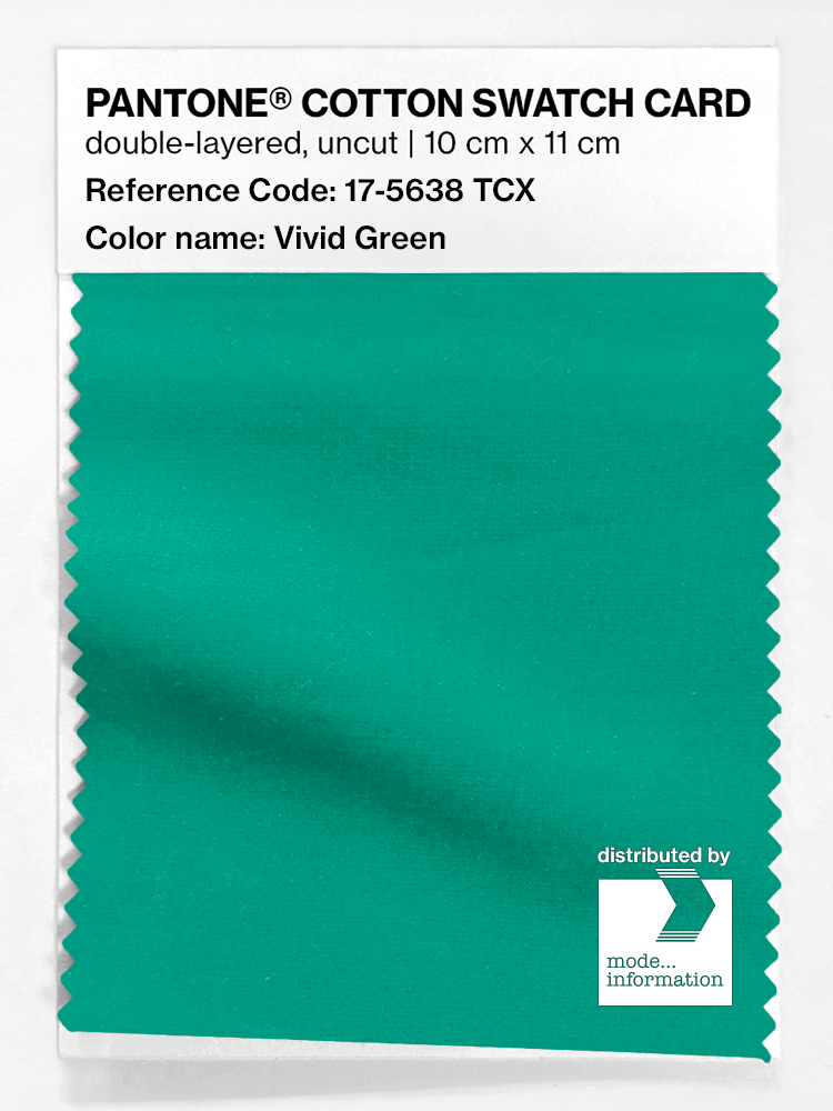 Product image 1 of the product “PANTONE® COTTON SWATCH CARD 17-5638 TCX Vivid Green ”