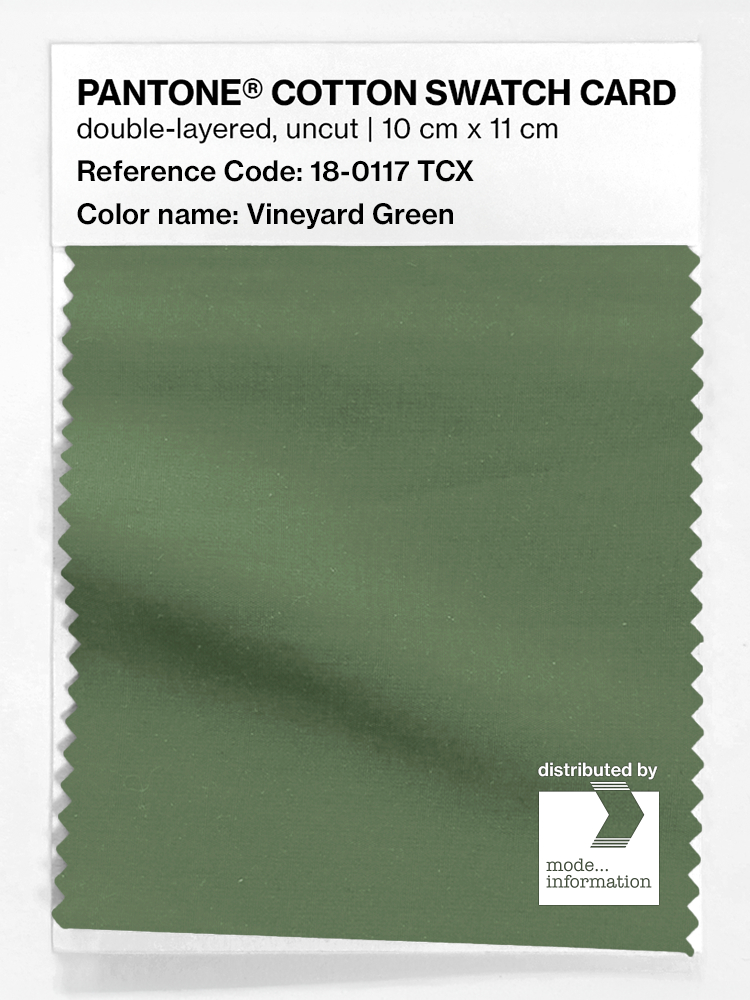Product image 1 of the product “PANTONE® COTTON SWATCH CARD 18-0117 TCX Vineyard Green ”