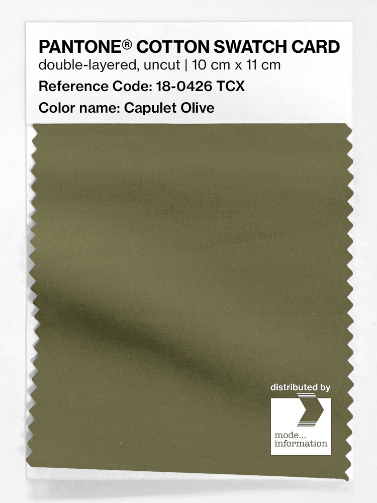 Product image 1 of the product “PANTONE® COTTON SWATCH CARD 18-0426 TCX Capulet Olive ”
