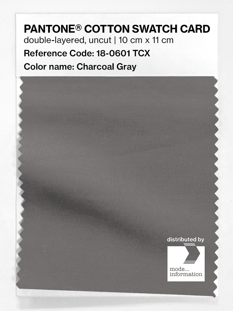Product image 1 of the product “PANTONE® COTTON SWATCH CARD 18-0601 TCX Charcoal Gray ”