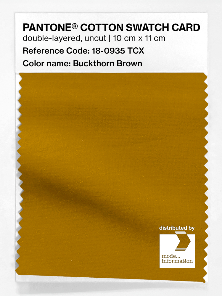 Product image 1 of the product “PANTONE® COTTON SWATCH CARD 18-0935 TCX Buckthorn Brown ”