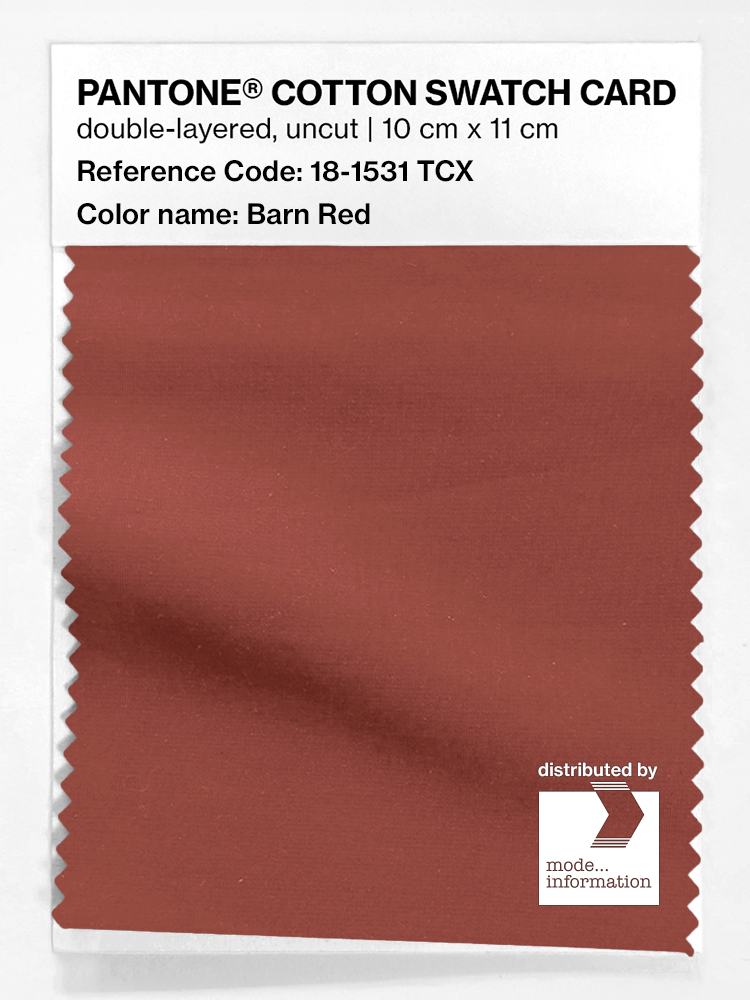 Product image 1 of the product “PANTONE® COTTON SWATCH CARD 18-1531 TCX Barn Red ”