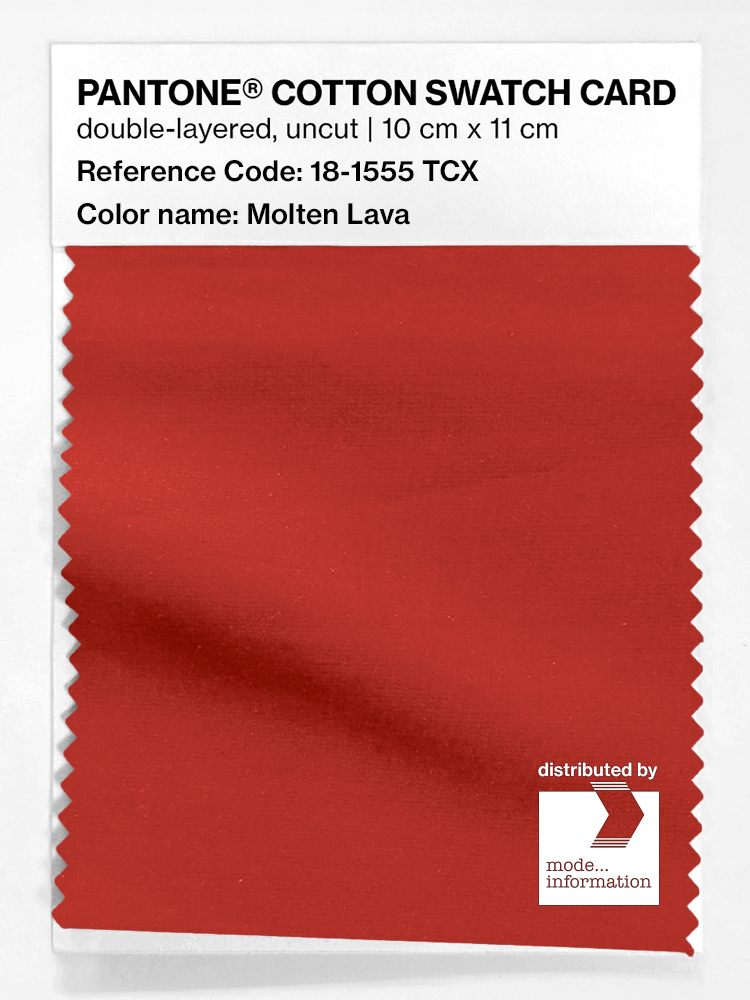 Artikelbild 1 des Artikels “PANTONE® COTTON SWATCH CARD 18-1555 TCX Molten Lava “