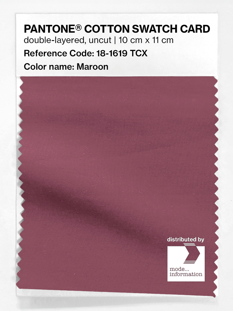 Product image 1 of the product “PANTONE® COTTON SWATCH CARD 18-1619 TCX Maroon ”