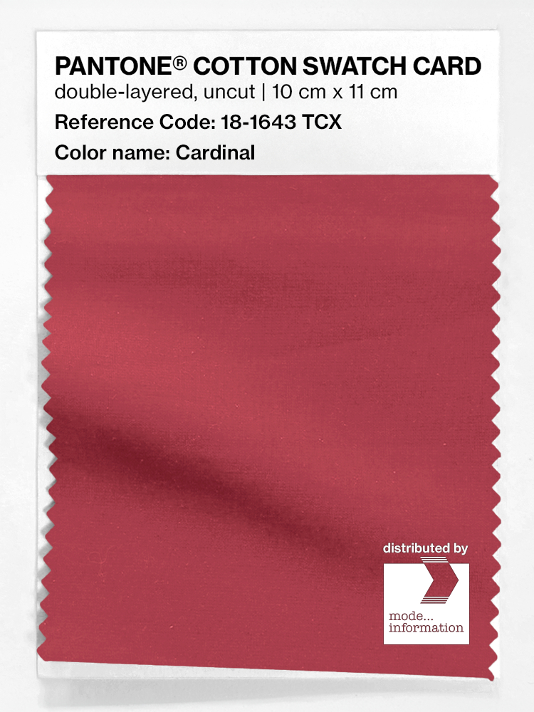 Product image 1 of the product “PANTONE® COTTON SWATCH CARD 18-1643 TCX Cardinal ”