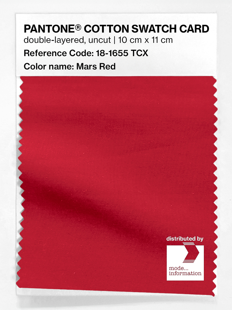 Product image 1 of the product “PANTONE® COTTON SWATCH CARD 18-1655 TCX Mars Red ”