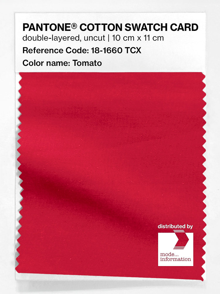 Product image 1 of the product “PANTONE® COTTON SWATCH CARD 18-1660 TCX Tomato ”