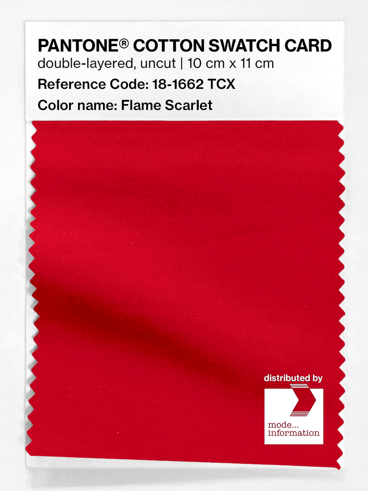 Product image 1 of the product “PANTONE® COTTON SWATCH CARD 18-1662 TCX Flame Scarlet ”