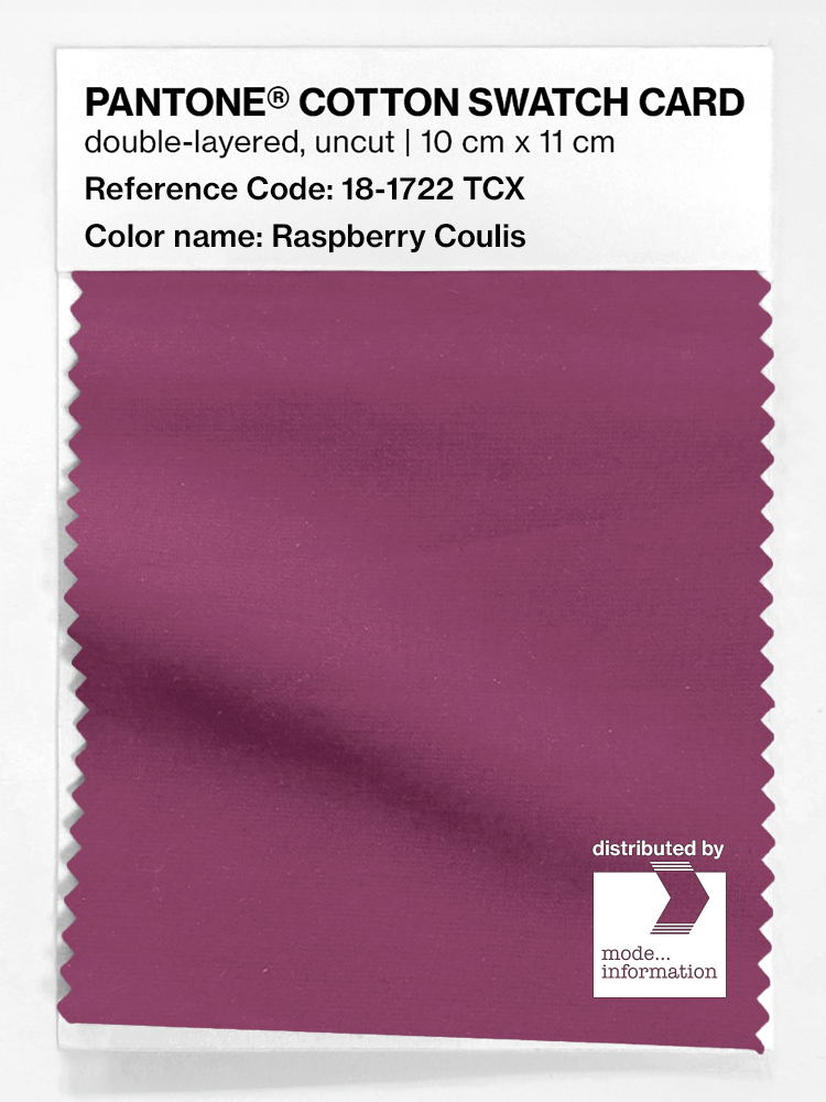 Product image 1 of the product “PANTONE® COTTON SWATCH CARD 18-1722 TCX Raspberry Coulis ”