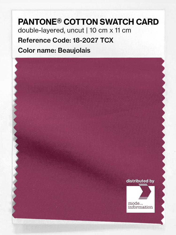 Product image 1 of the product “PANTONE® COTTON SWATCH CARD 18-2027 TCX Beaujolais ”