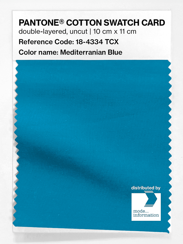 Product image 1 of the product “PANTONE® COTTON SWATCH CARD 18-4334 TCX Mediterranian Blue ”