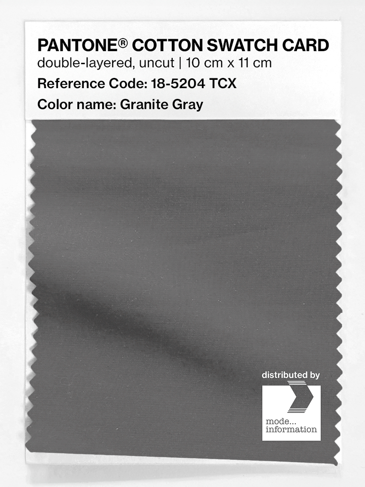 Product image 1 of the product “PANTONE® COTTON SWATCH CARD 18-5204 TCX Granite Gray ”