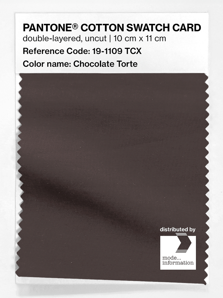 Product image 1 of the product “PANTONE® COTTON SWATCH CARD 19-1109 TCX Chocolate Torte ”