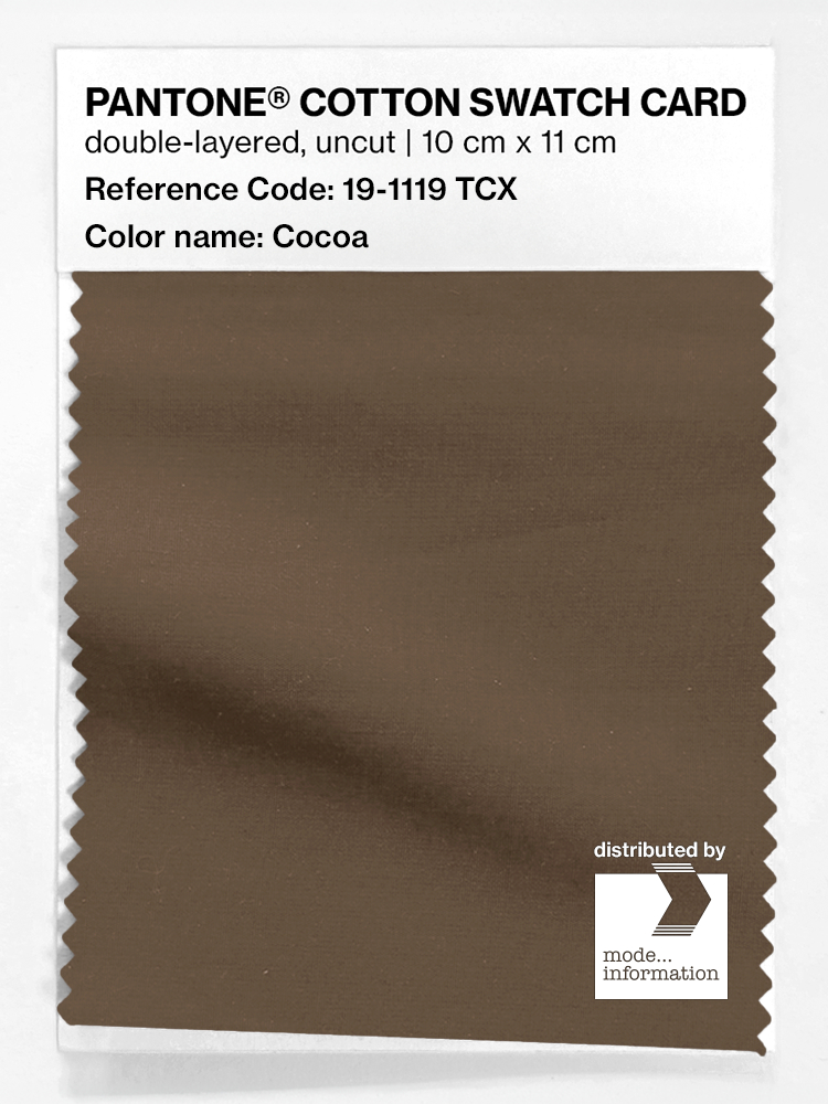 Product image 1 of the product “PANTONE® COTTON SWATCH CARD 19-1119 TCX Cocoa ”