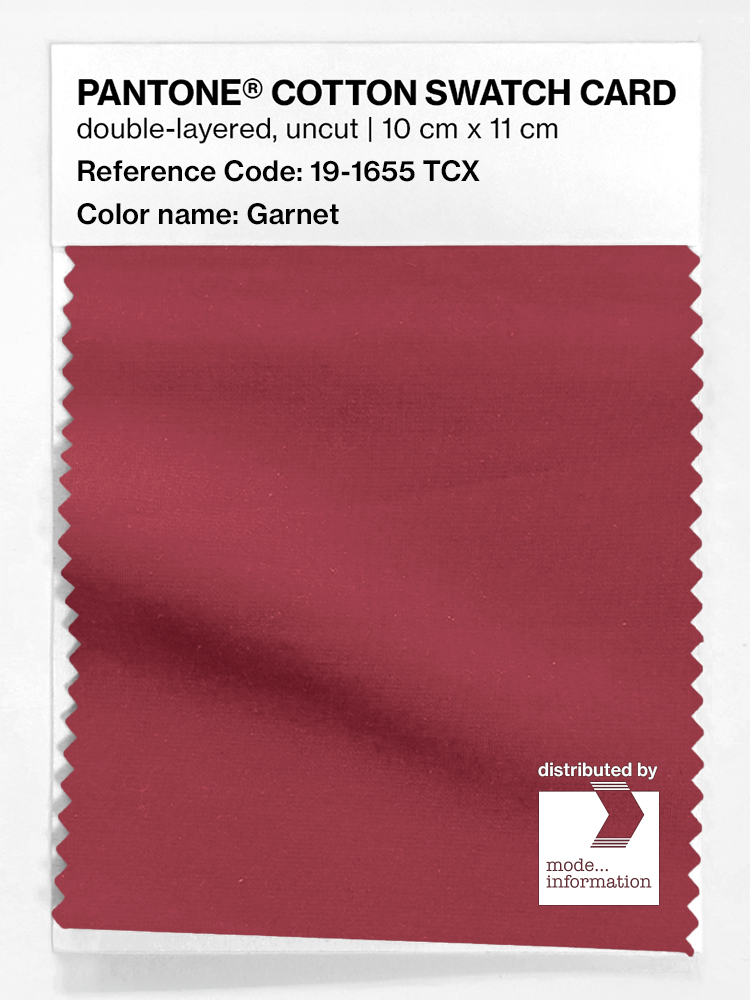 Product image 1 of the product “PANTONE® COTTON SWATCH CARD 19-1655 TCX Garnet ”
