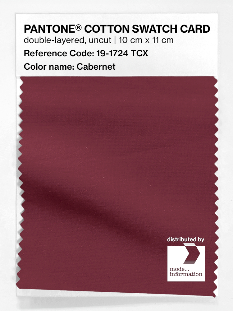 Product image 1 of the product “PANTONE® COTTON SWATCH CARD 19-1724 TCX Cabernet ”