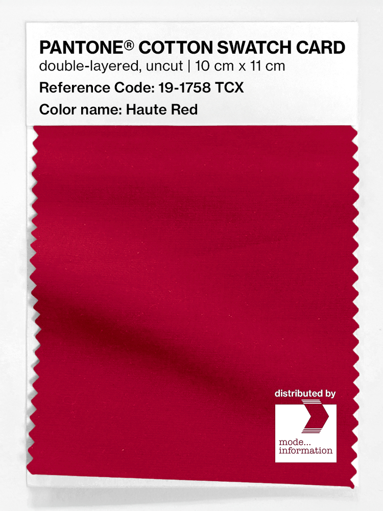 Product image 1 of the product “PANTONE® COTTON SWATCH CARD 19-1758 TCX Haute Red ”