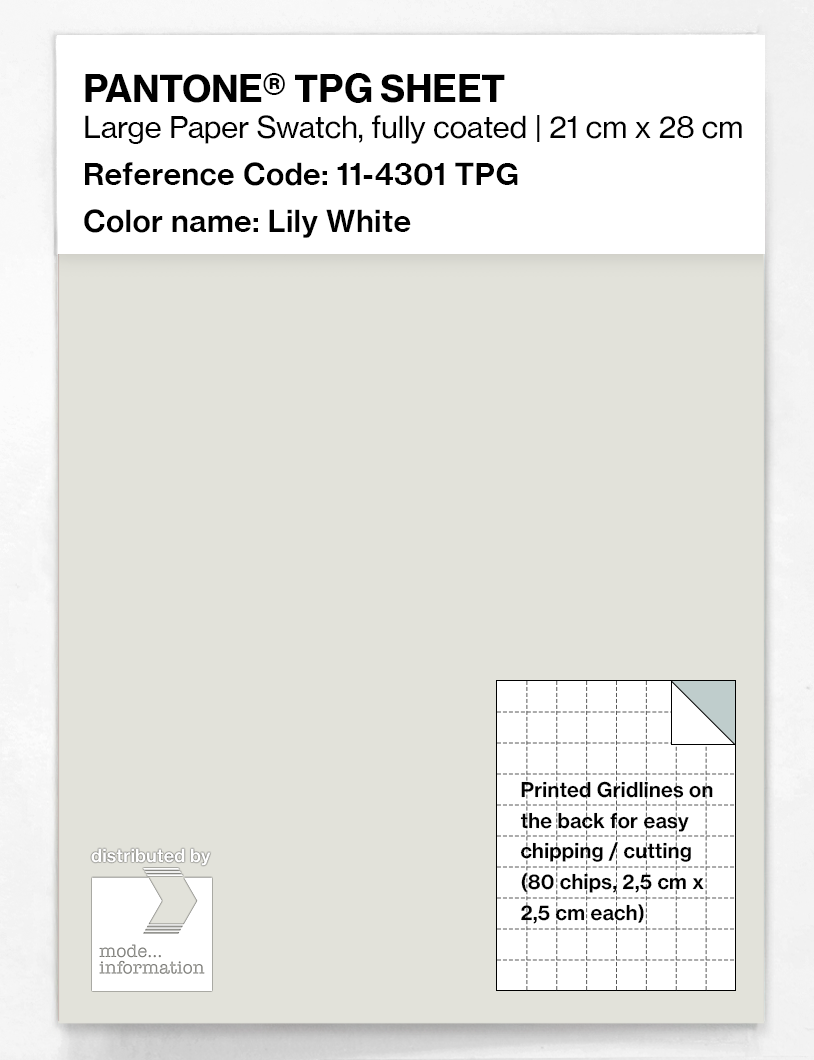 Product image 1 of the product “PANTONE® TPG SHEET 11-4301 TPG Lily White ”