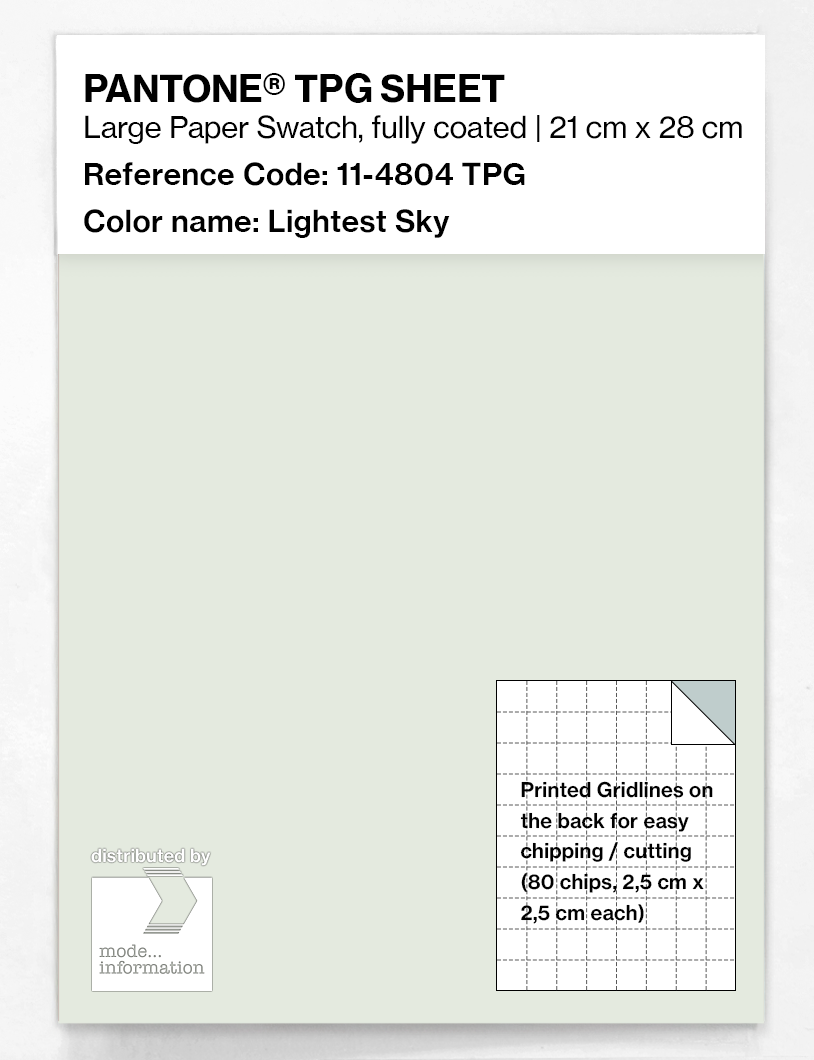 Product image 1 of the product “PANTONE® TPG SHEET 11-4804 TPG Lightest Sky ”