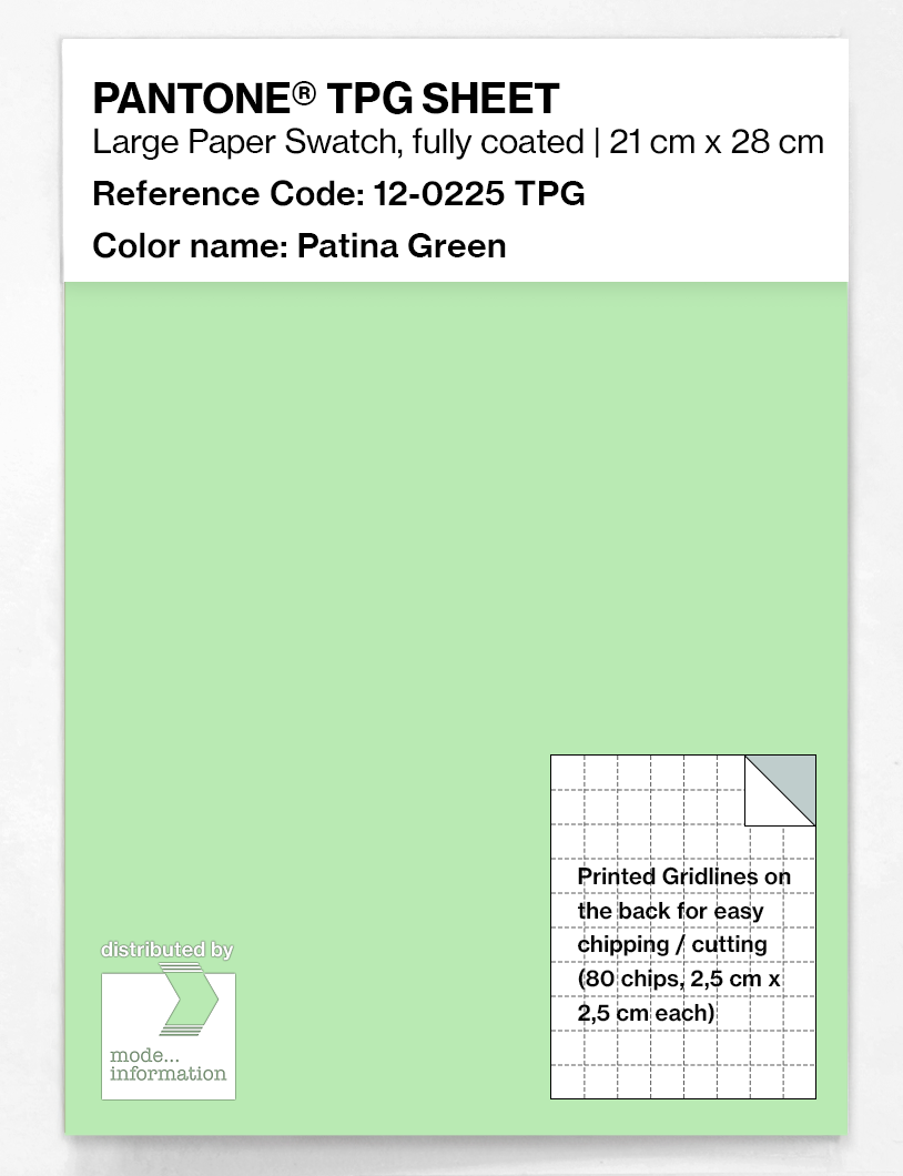 Product image 1 of the product “PANTONE® TPG SHEET 12-0225 TPG Patina Green ”