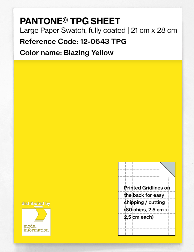 Product image 1 of the product “PANTONE® TPG SHEET 12-0643 TPG Blazing Yellow ”