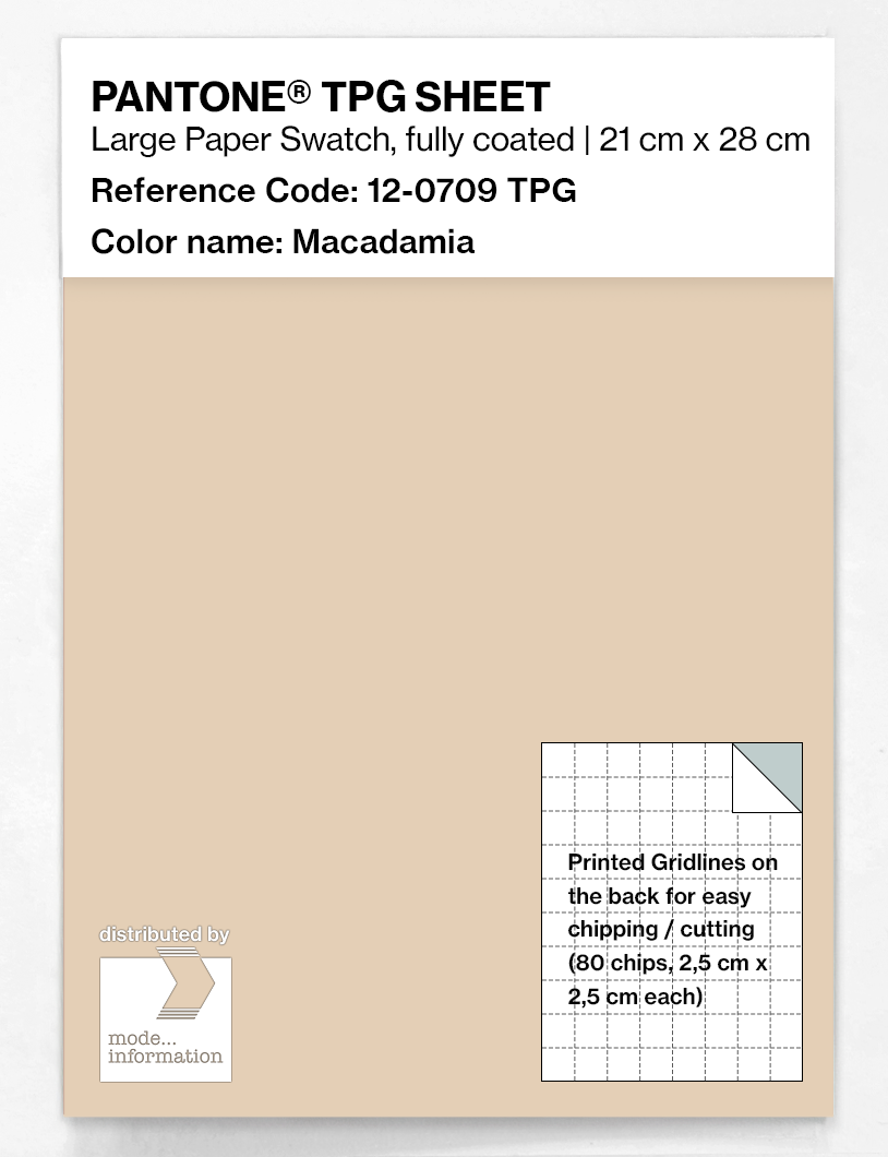Product image 1 of the product “PANTONE® TPG SHEET 12-0709 TPG Macadamia ”