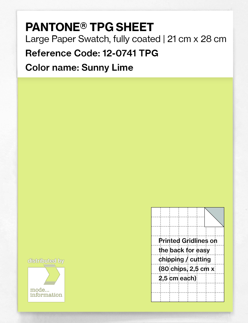 Product image 1 of the product “PANTONE® TPG SHEET 12-0741 TPG Sunny Lime ”