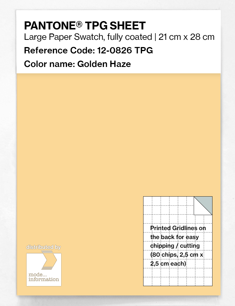 Product image 1 of the product “PANTONE® TPG SHEET 12-0826 TPG Golden Haze ”
