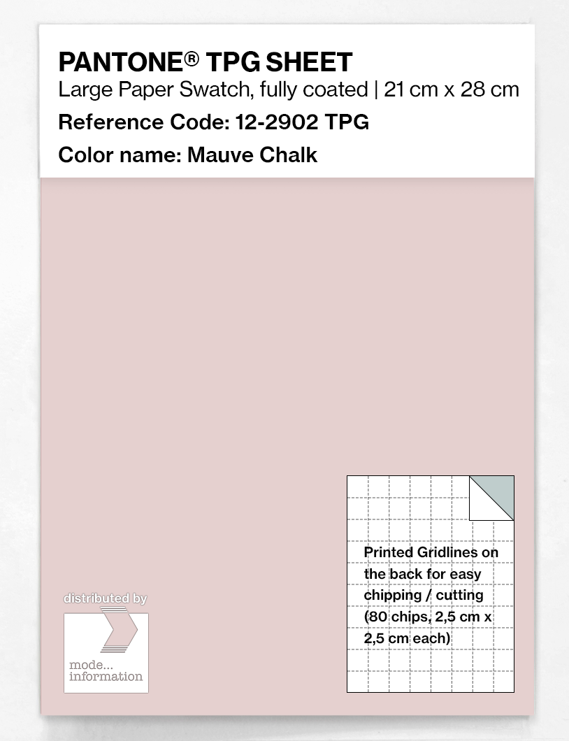 Product image 1 of the product “PANTONE® TPG SHEET 12-2902 TPG Mauve Chalk ”