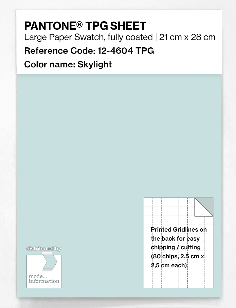 Product image 1 of the product “PANTONE® TPG SHEET 12-4604 TPG Skylight ”