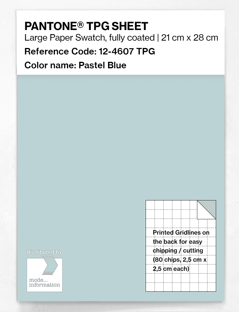 Product image 1 of the product “PANTONE® TPG SHEET 12-4607 TPG Pastel Blue ”