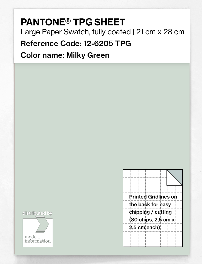 Product image 1 of the product “PANTONE® TPG SHEET 12-6205 TPG Milky Green ”