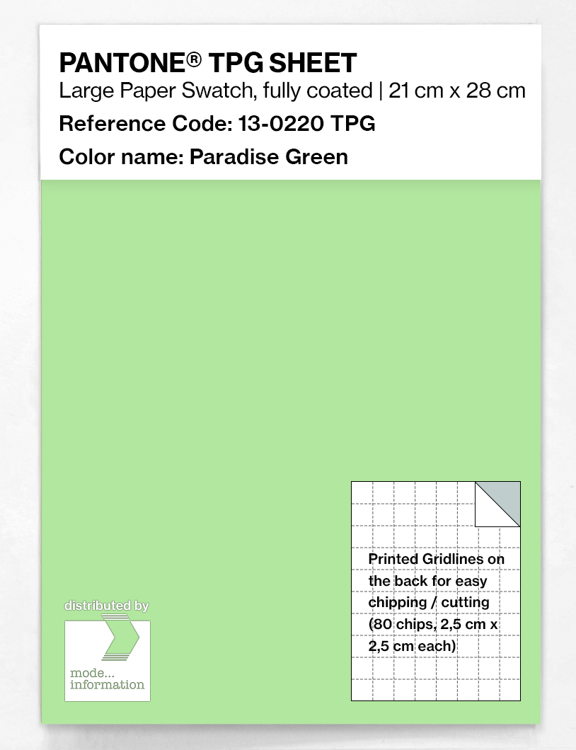 Product image 1 of the product “PANTONE® TPG SHEET 13-0220 TPG Paradise Green ”