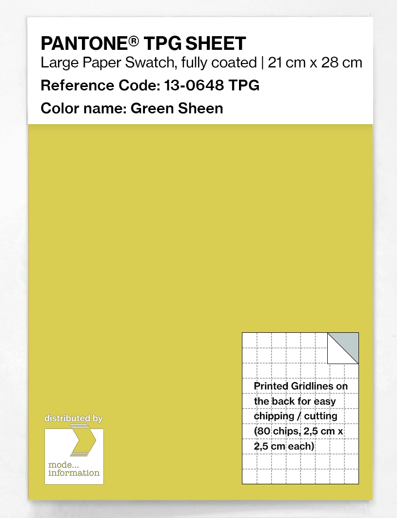Product image 1 of the product “PANTONE® TPG SHEET 13-0648 TPG Green Sheen ”