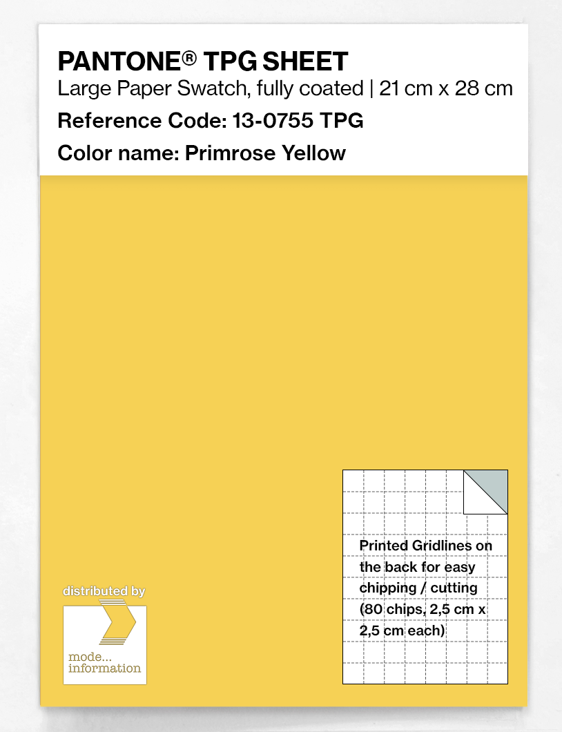 Product image 1 of the product “PANTONE® TPG SHEET 13-0755 TPG Primrose Yellow ”