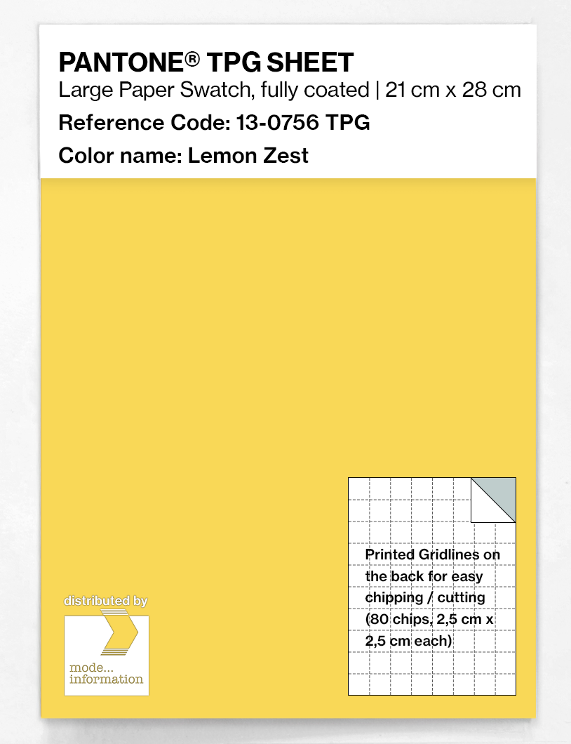 Product image 1 of the product “PANTONE® TPG SHEET 13-0756 TPG Lemon Zest ”