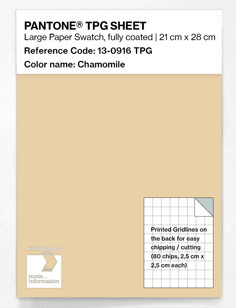 Product image 1 of the product “PANTONE® TPG SHEET 13-0916 TPG Chamomile ”