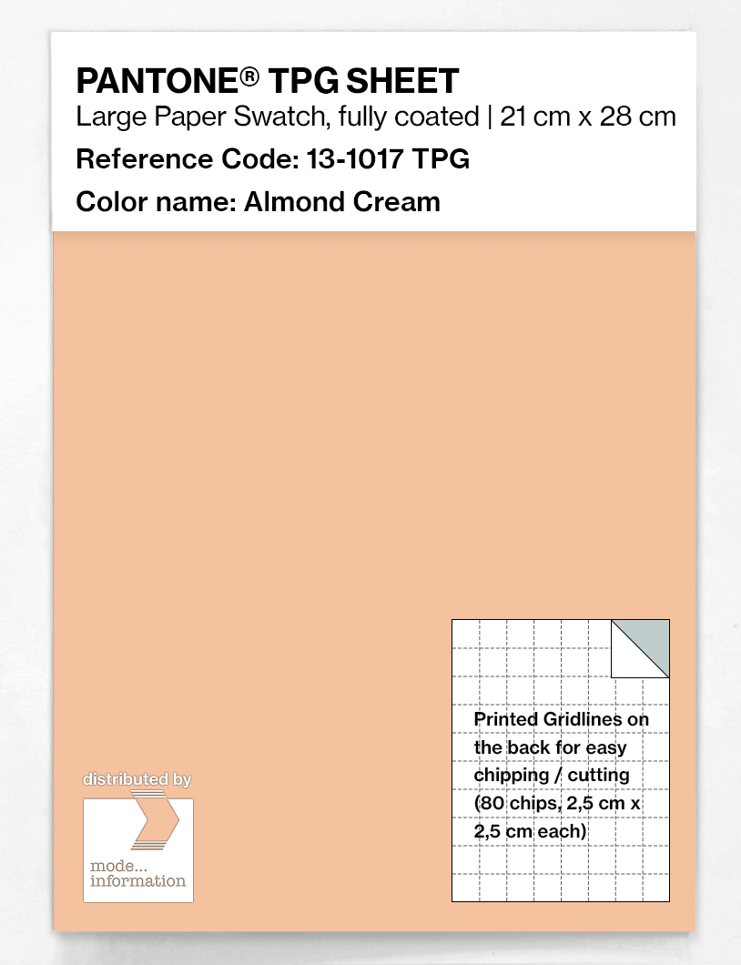 Product image 1 of the product “PANTONE® TPG SHEET 13-1017 TPG Almond Cream ”