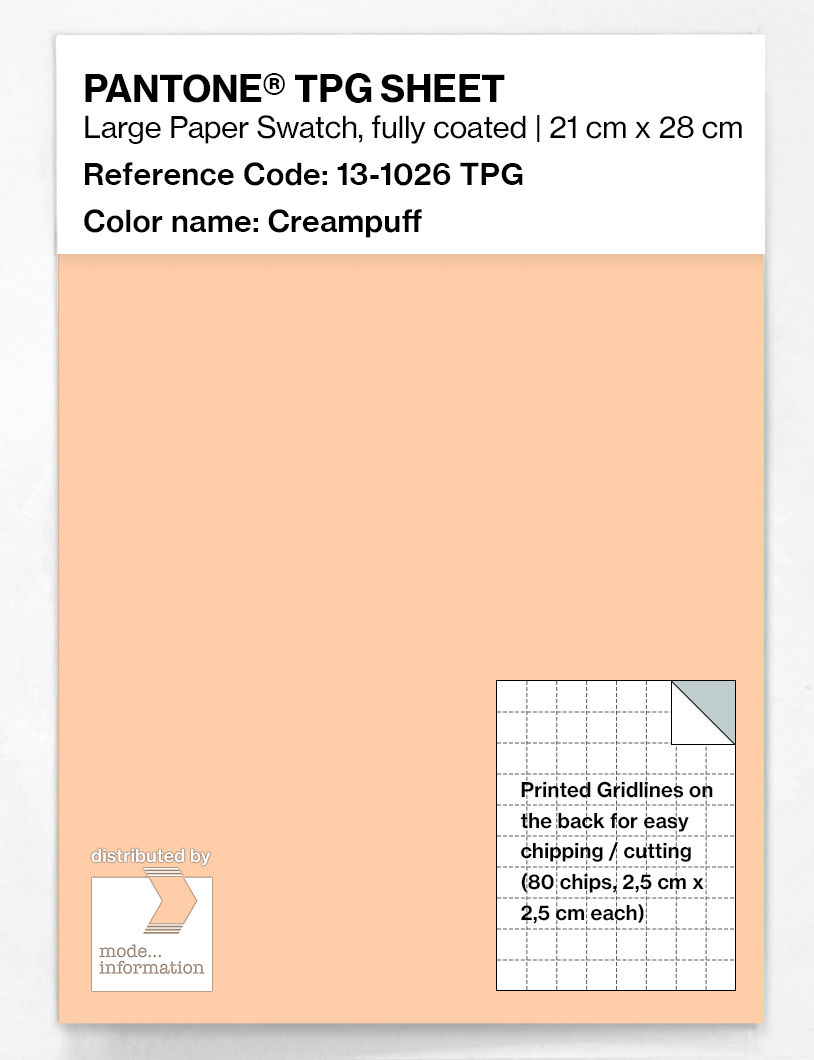 Product image 1 of the product “PANTONE® TPG SHEET 13-1026 TPG Creampuff ”