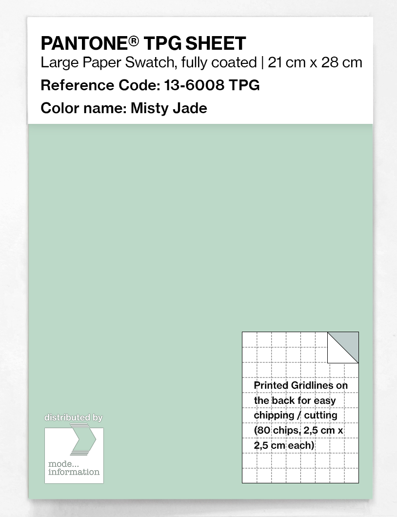 Product image 1 of the product “PANTONE® TPG SHEET 13-6008 TPG Misty Jade ”