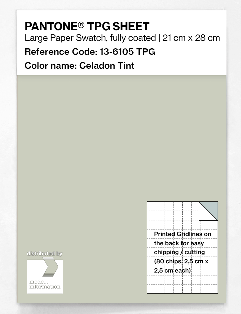 Product image 1 of the product “PANTONE® TPG SHEET 13-6105 TPG Celadon Tint ”