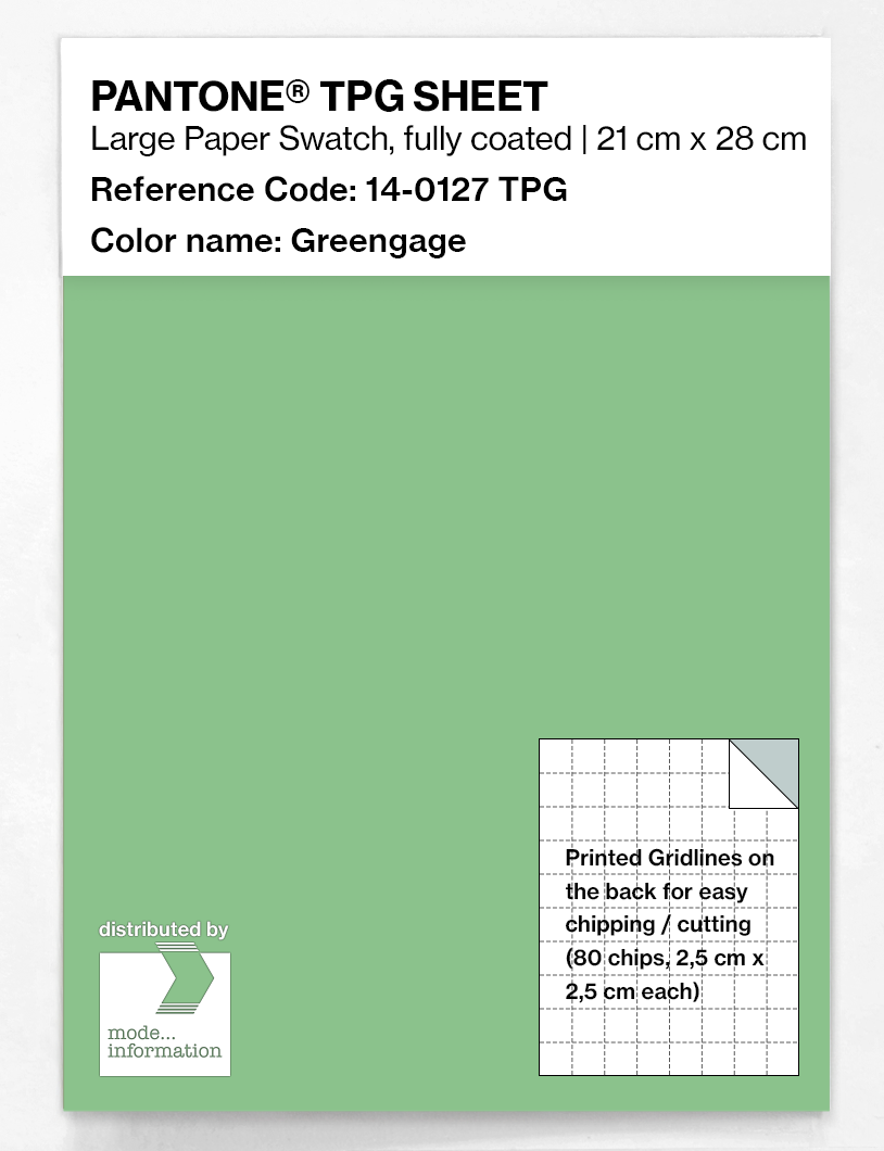 Product image 1 of the product “PANTONE® TPG SHEET 14-0127 TPG Greengage ”