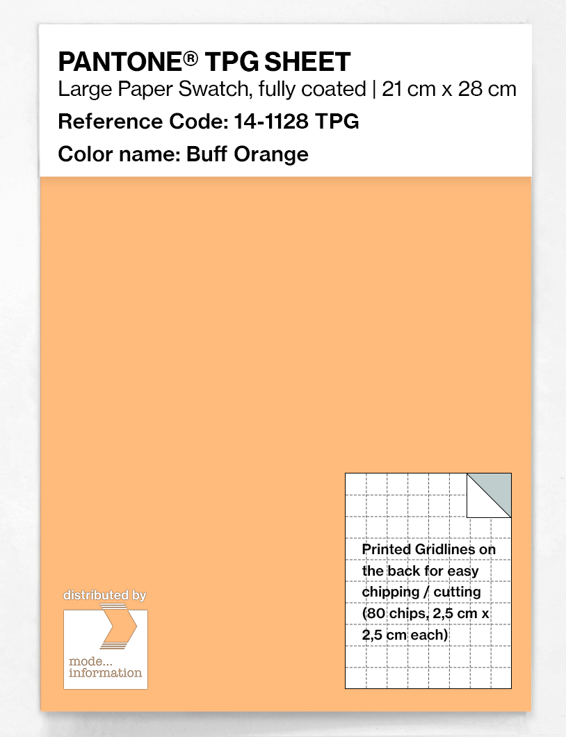 Product image 1 of the product “PANTONE® TPG SHEET 14-1128 TPG Buff Orange ”