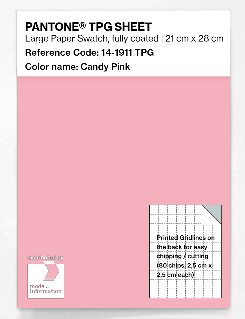 Product image 1 of the product “PANTONE® TPG SHEET 14-1911 TPG Candy Pink ”
