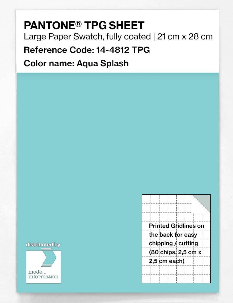 Product image 1 of the product “PANTONE® TPG SHEET 14-4812 TPG Aqua Splash ”