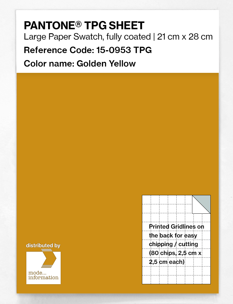 Product image 1 of the product “PANTONE® TPG SHEET 15-0953 TPG Golden Yellow ”