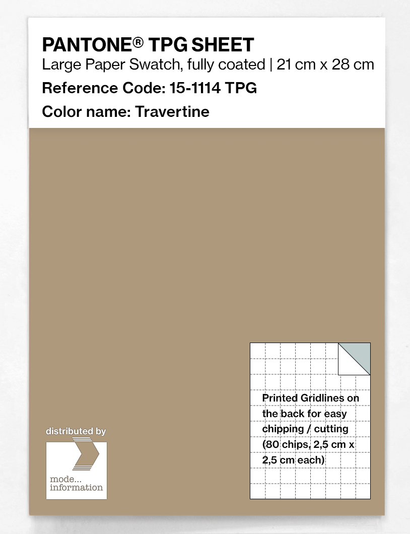 Product image 1 of the product “PANTONE® TPG SHEET 15-1114 TPG Travertine ”