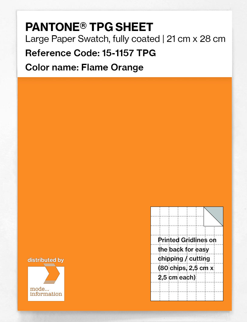 Product image 1 of the product “PANTONE® TPG SHEET 15-1157 TPG Flame Orange ”