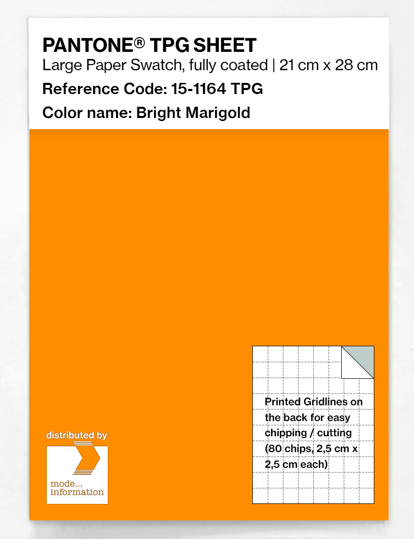 Product image 1 of the product “PANTONE® TPG SHEET 15-1164 TPG Bright Marigold ”