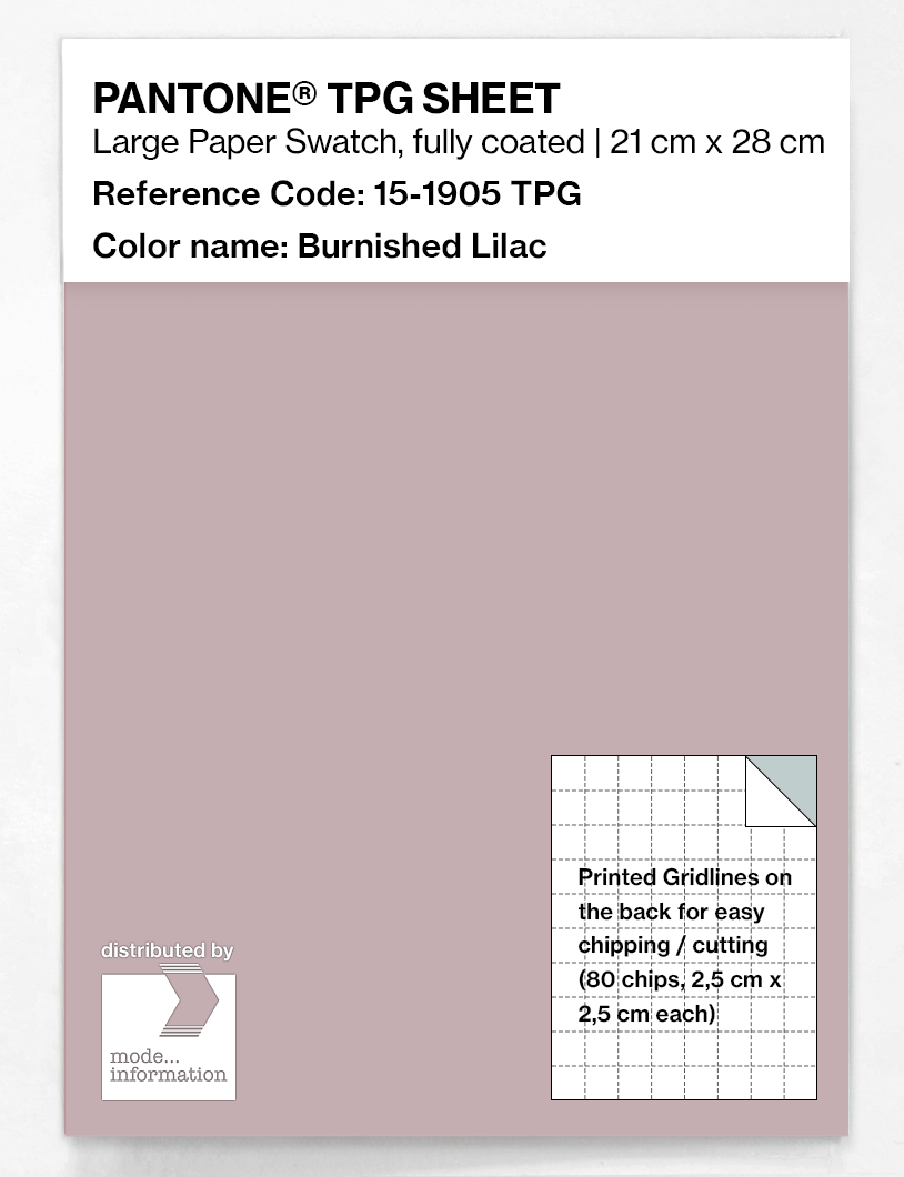 Product image 1 of the product “PANTONE® TPG SHEET 15-1905 TPG Burnished Lilac ”